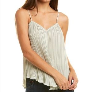 NWT Rebecca Taylor Plisse Tank in Celery Green Medium